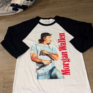 Morgan Wallen Graphic Long Sleeve Tee - Black and White